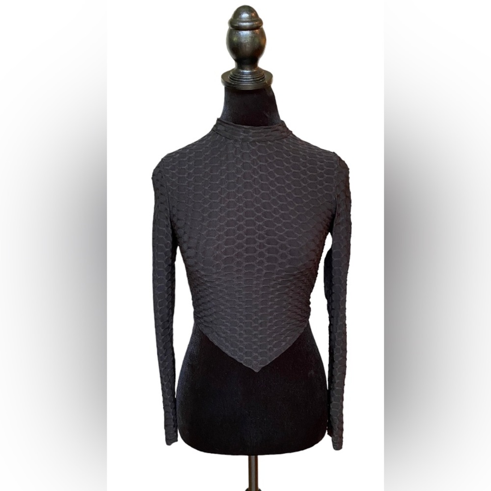Love J: Black Stretchy Open Back Top